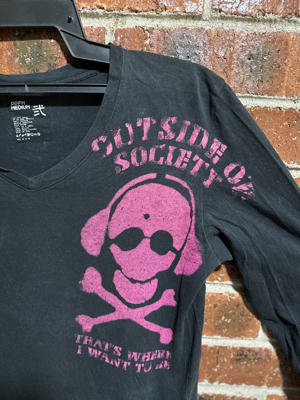 PPFM Thrashed Vintage Ppfm Outside Of Society Long Sleeve Punk T Size US S / EU 44-46 / 1 - 5 Thumbnail