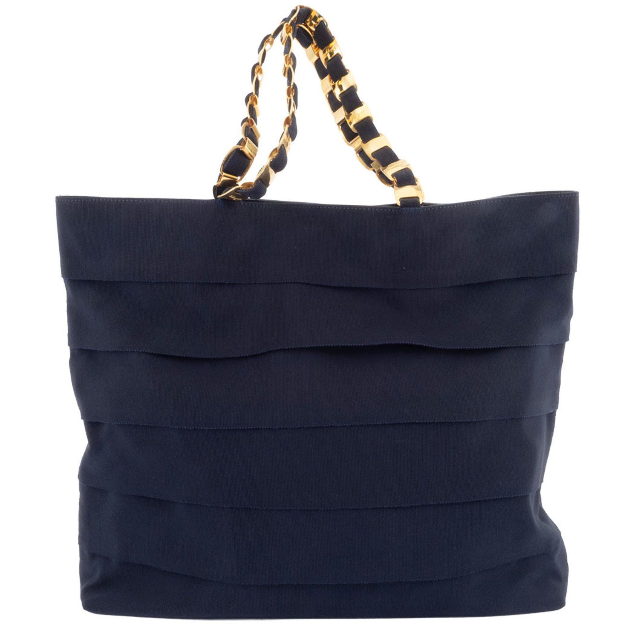 Salvatore Ferragamo Salvatore Ferragamo Vara Nylon Tote Navy Bag AU-21 6160 Leather Women's Size ONE SIZE - 1 Thumbnail