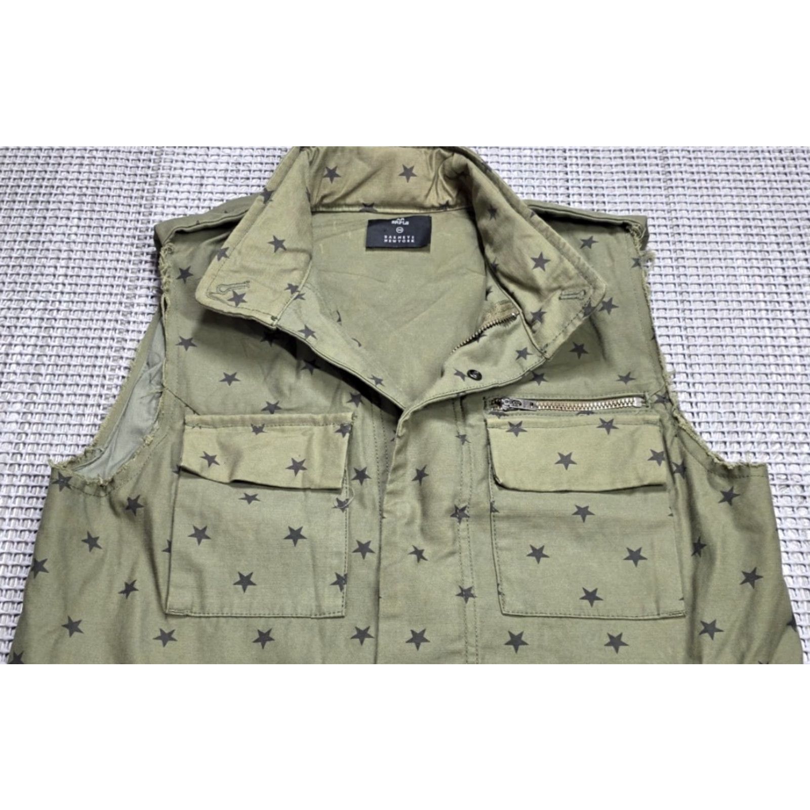 ALOHAS AR by Aloha Rag Military Jacket XS Green Stars Canvas Zip Snap Button Vintage? No Size US XS / EU 42 / 0 - 4 Thumbnail
