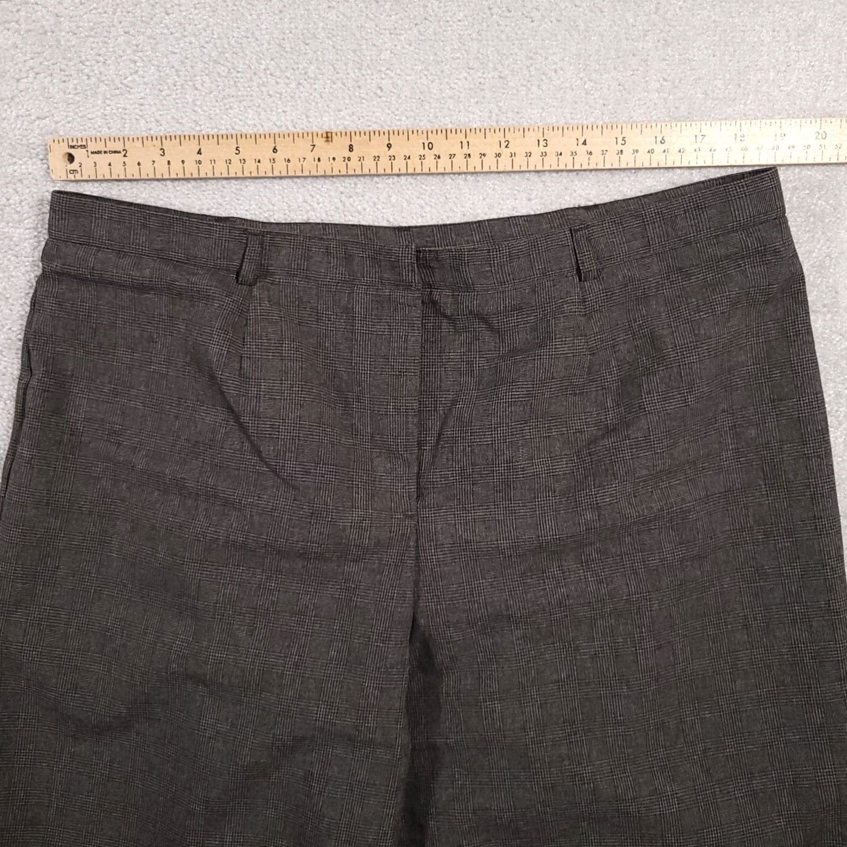 Vintage White Stag Pants Women's 18 Gray Plaid Wide-Leg High Rise Dress Pants Size 40" / US 18 - 4 Thumbnail
