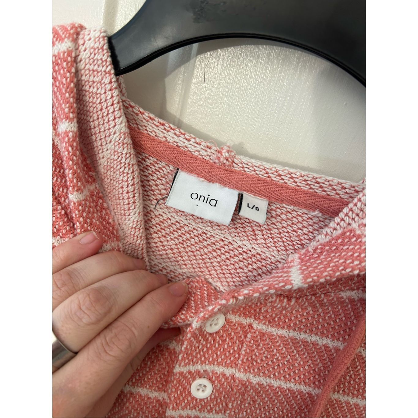 Onia Onia Micah Striped Herringbone Loopback Cotton-Blend Hoodie, Size US L / EU 52-54 / 3 - 3 Thumbnail