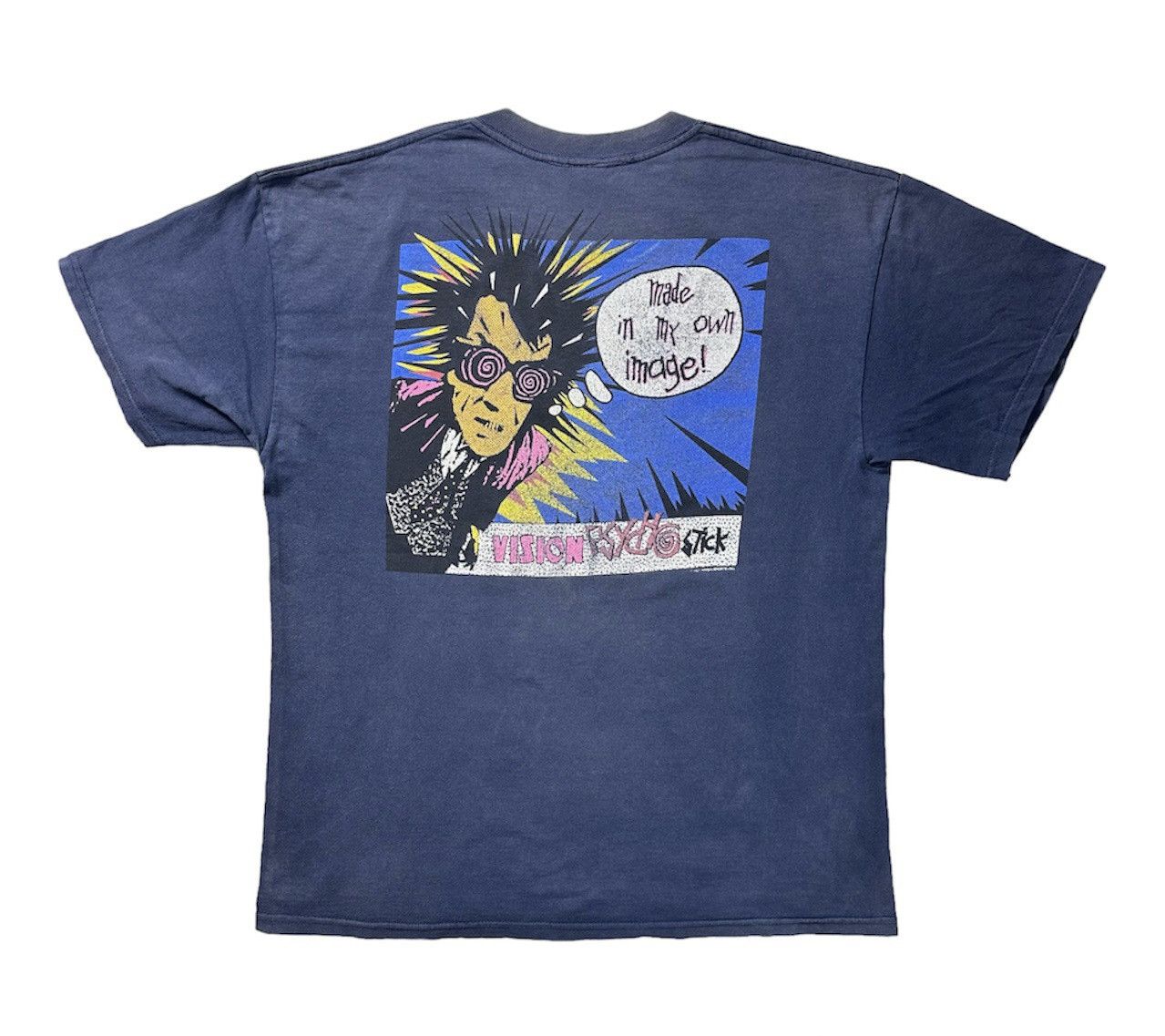 image of Skategang x Vintage Vision Street Wear Psycho Stick Skateboards 1989 in Navy, Men's (Size XL)