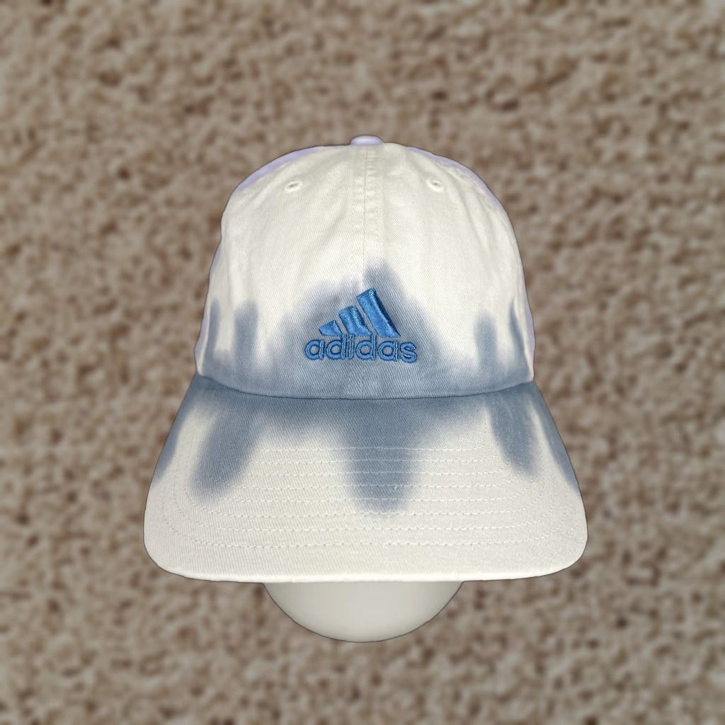 Adidas Adidas Hat Cap Strap Back Adult One Size White Blue Tie Dye 100% Cotton Twill Logo Snapback Unisex Adults Hat Mens Womens Boys Girls Size ONE SIZE - 1 Thumbnail