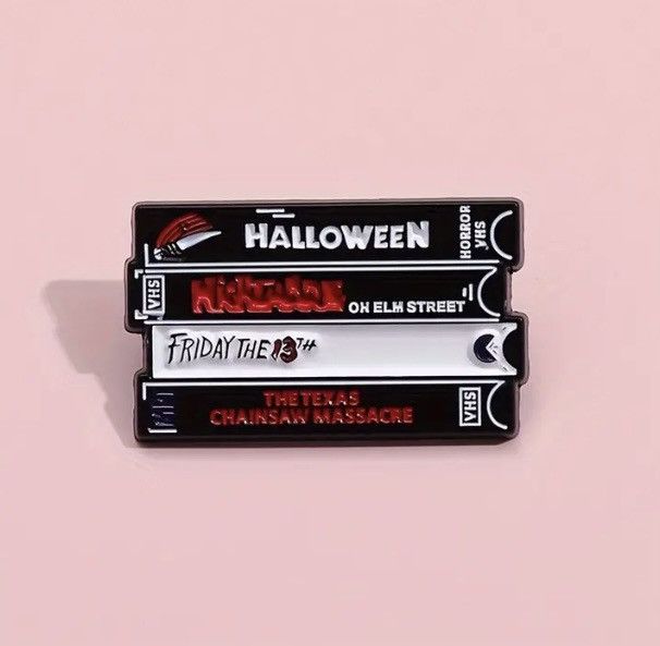 Other Horror movie VHS enamel pin Halloween Freddy Jason Size ONE SIZE - 1 Thumbnail