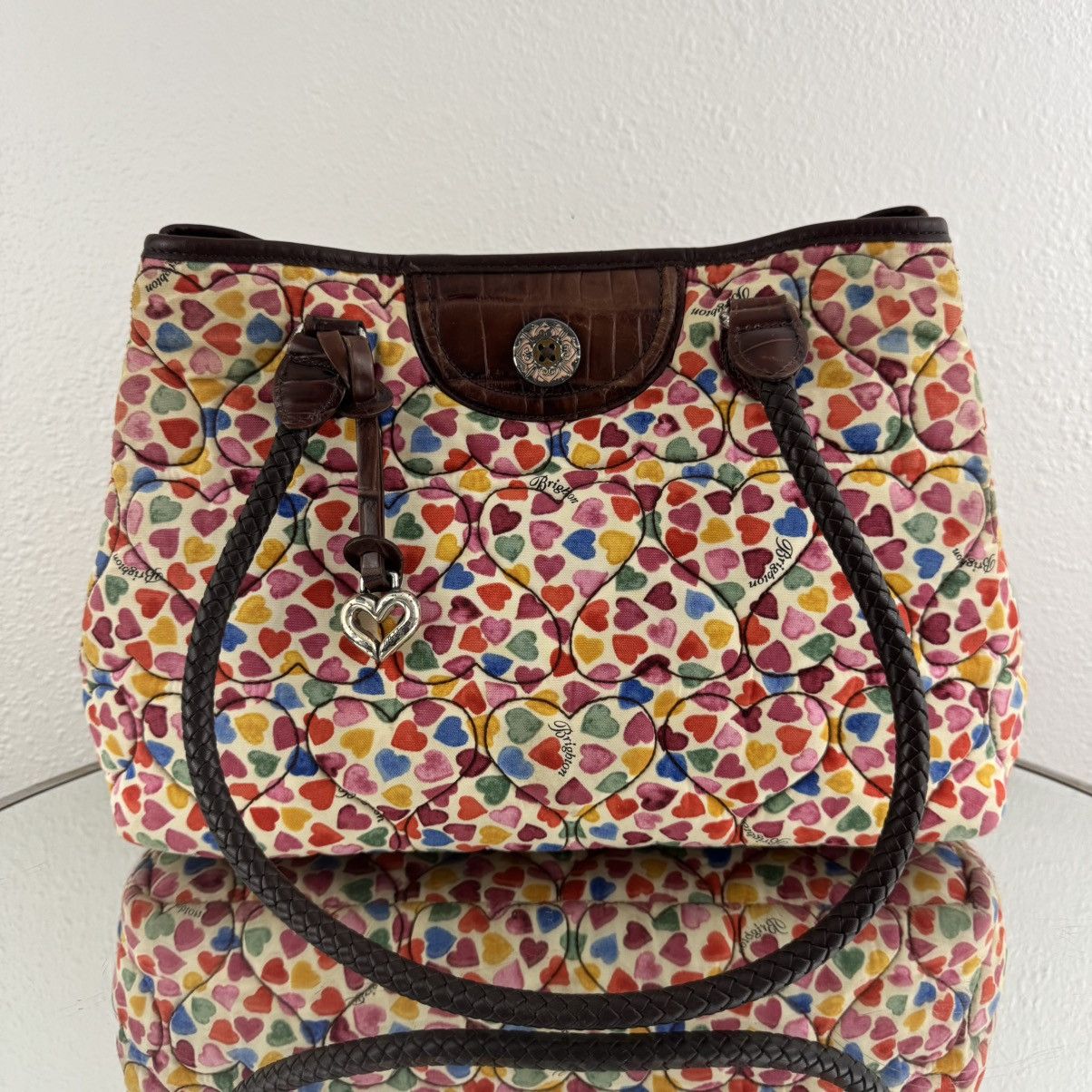 Brighton BRIGHTON Multicolor Heart To Heart Quilted Shoulder Purse Size ONE SIZE - 5 Thumbnail