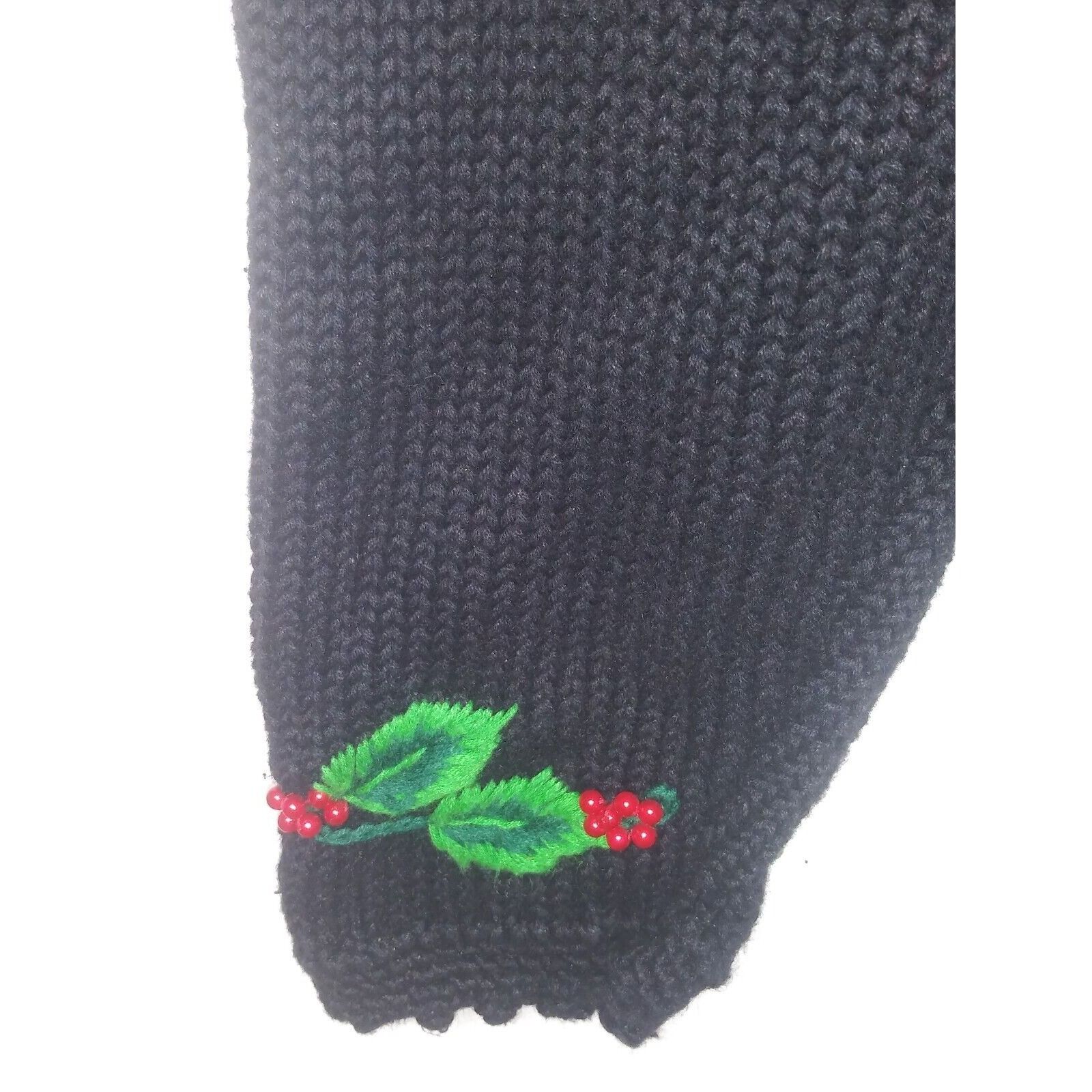 Designer Vintage Bechamel Sweater Womens Sz L Christmas Cardigan Blac Size L / US 10 / IT 46 - 13 Thumbnail