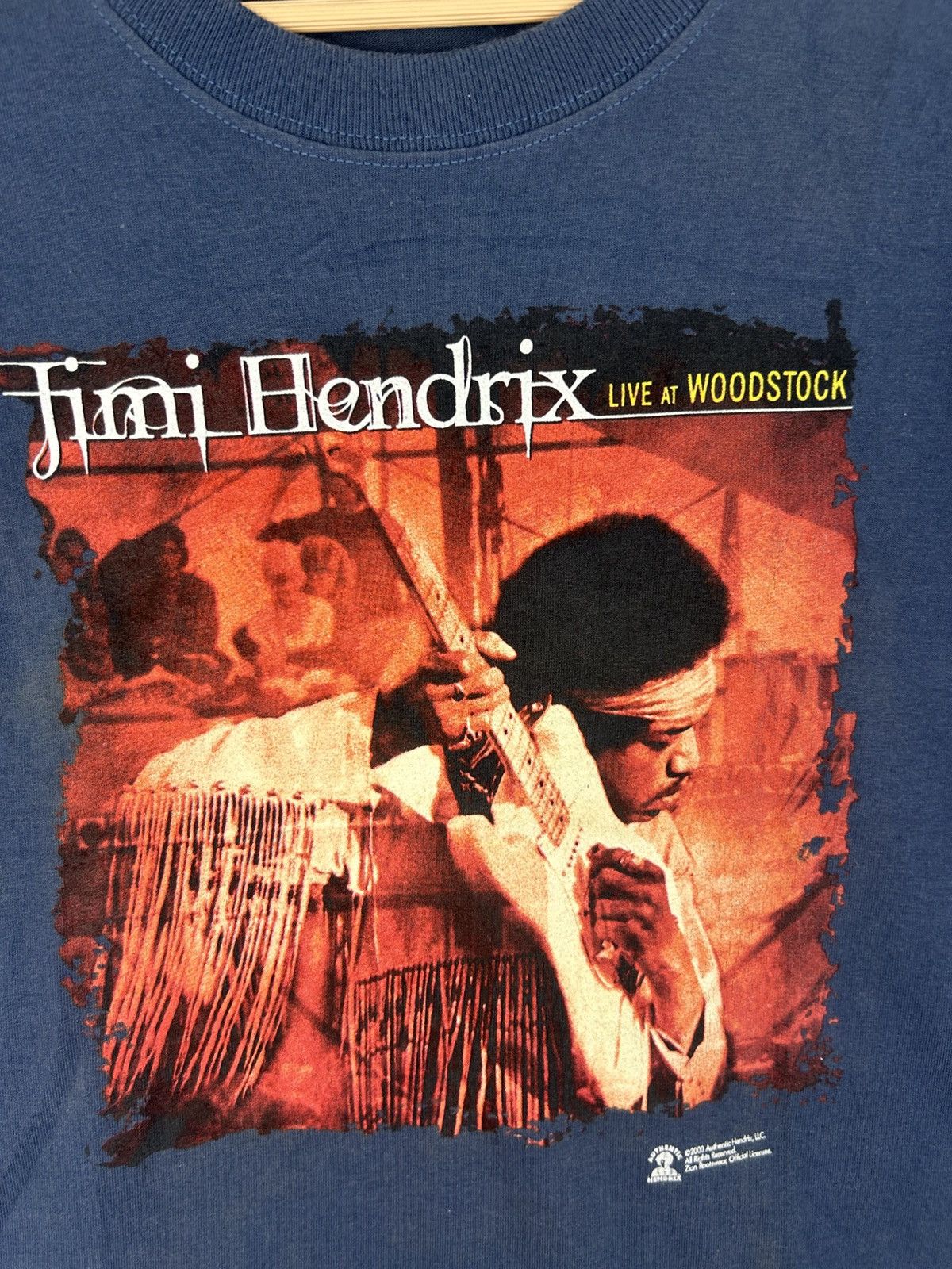 Band Tees × Jimi Hendrix × Vintage Vintage Jimi Hendrix Live At Woodstock / Rock Guitarist Size US L / EU 52-54 / 3 - 5 Thumbnail