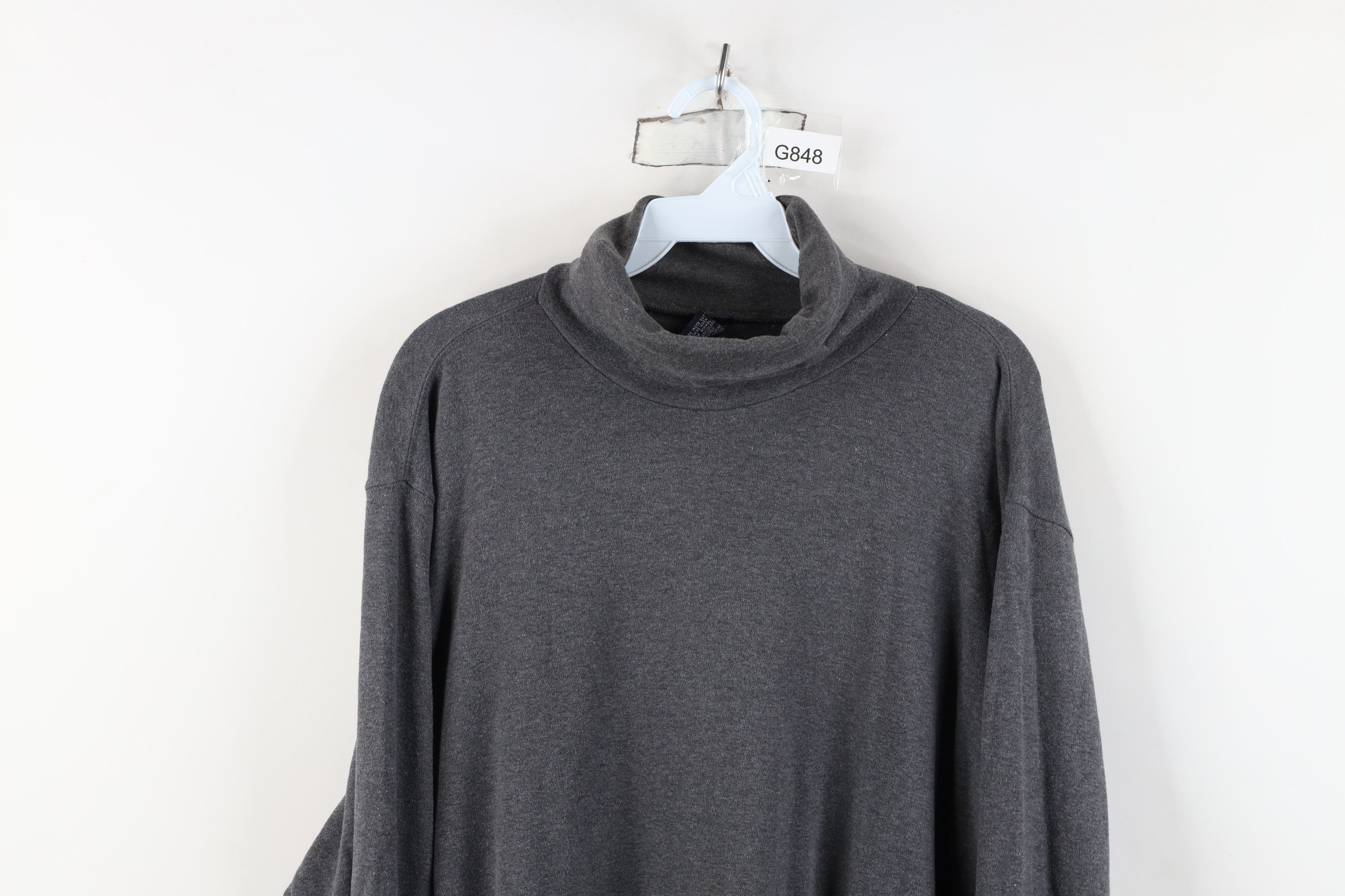 Lands' End Vintage 90s Lands End Long Sleeve Turtleneck T-Shirt Gray Size US L / EU 52-54 / 3 - 2 Thumbnail