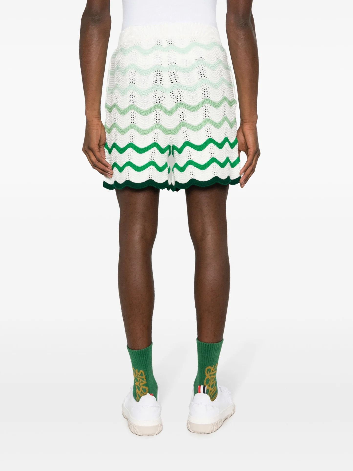 Casablanca o1mle0326 Wave Texture Shorts in Green/White Size US 30 / EU 46 - 4 Thumbnail