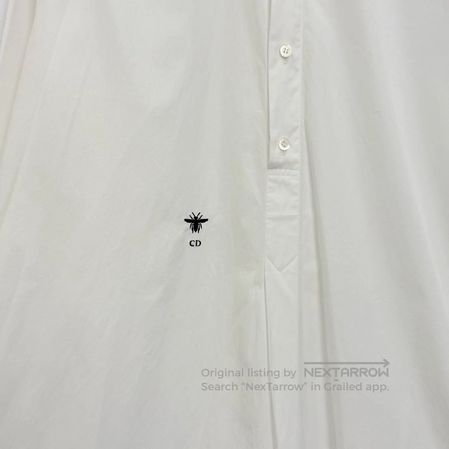Dior Dior Bee Embroidered White Shirt| Size M / US 6-8 / IT 42-44 - 2 Thumbnail