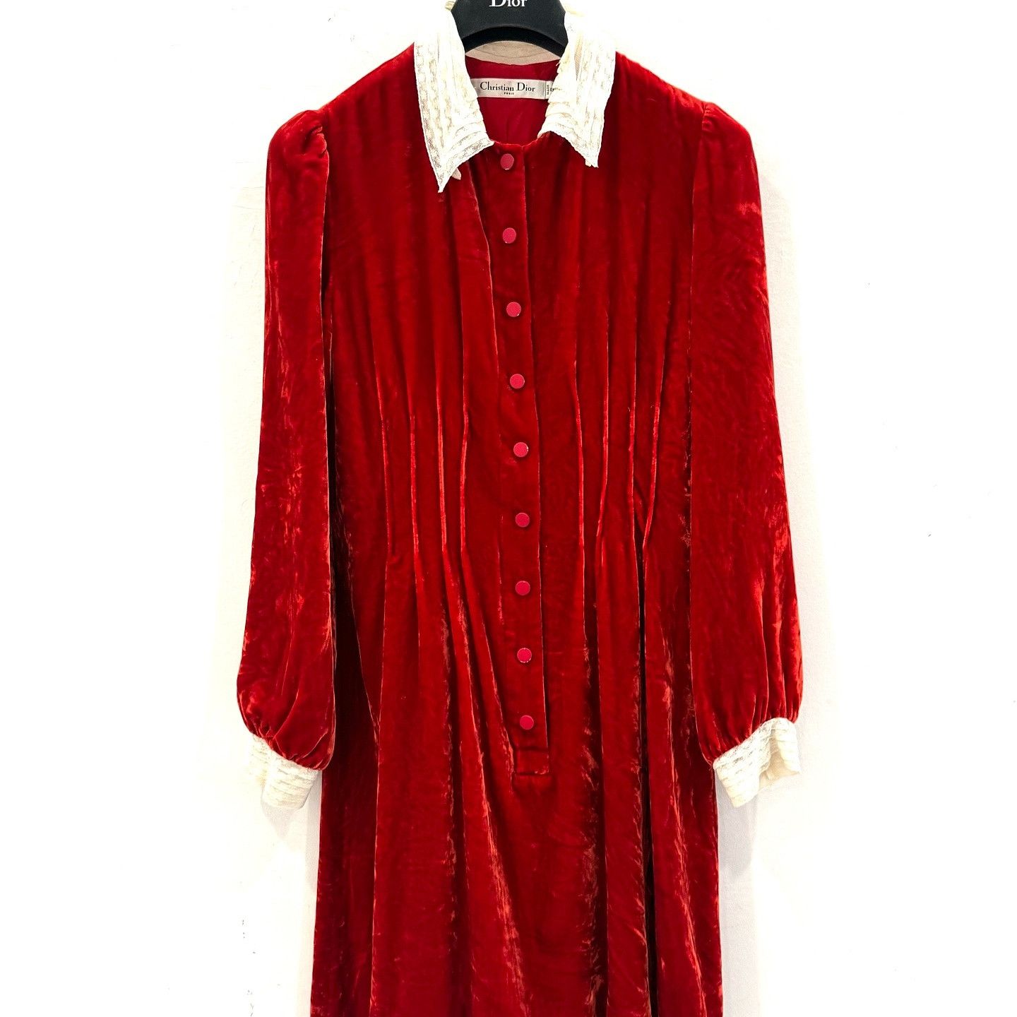 Dior Dior Lace Trim Velvet Dress Size 34 Size XS / US 0-2 / IT 36-38 - 1 Thumbnail