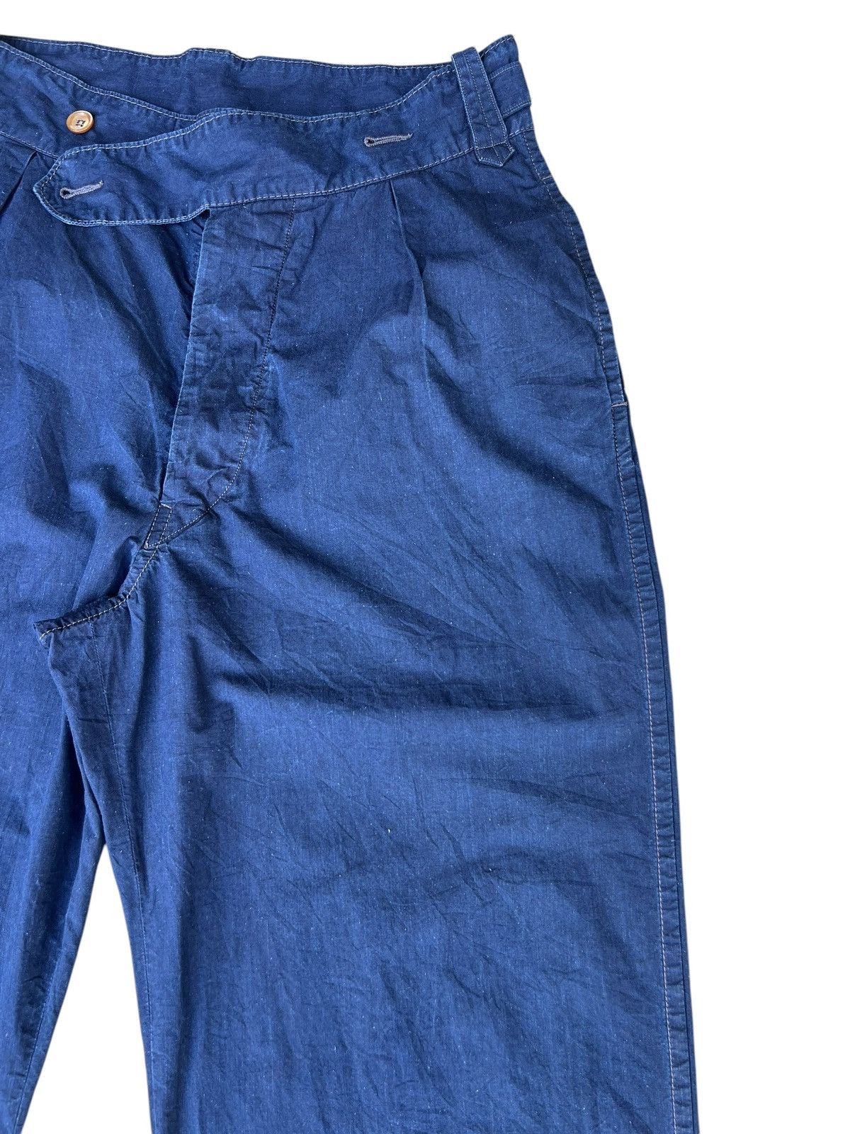 45rpm × Indigo 45rpm Japan Indigo Cotton Poplin Gurkha Trouser Pant Loose Size US 32 / EU 48 - 11 Thumbnail