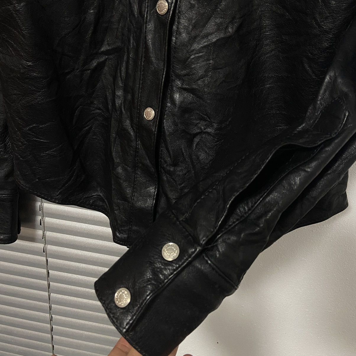 Designer × Vera Pelle × Vintage Vintage Cimarron leather shirt Size S / US 4 / IT 40 - 4 Thumbnail