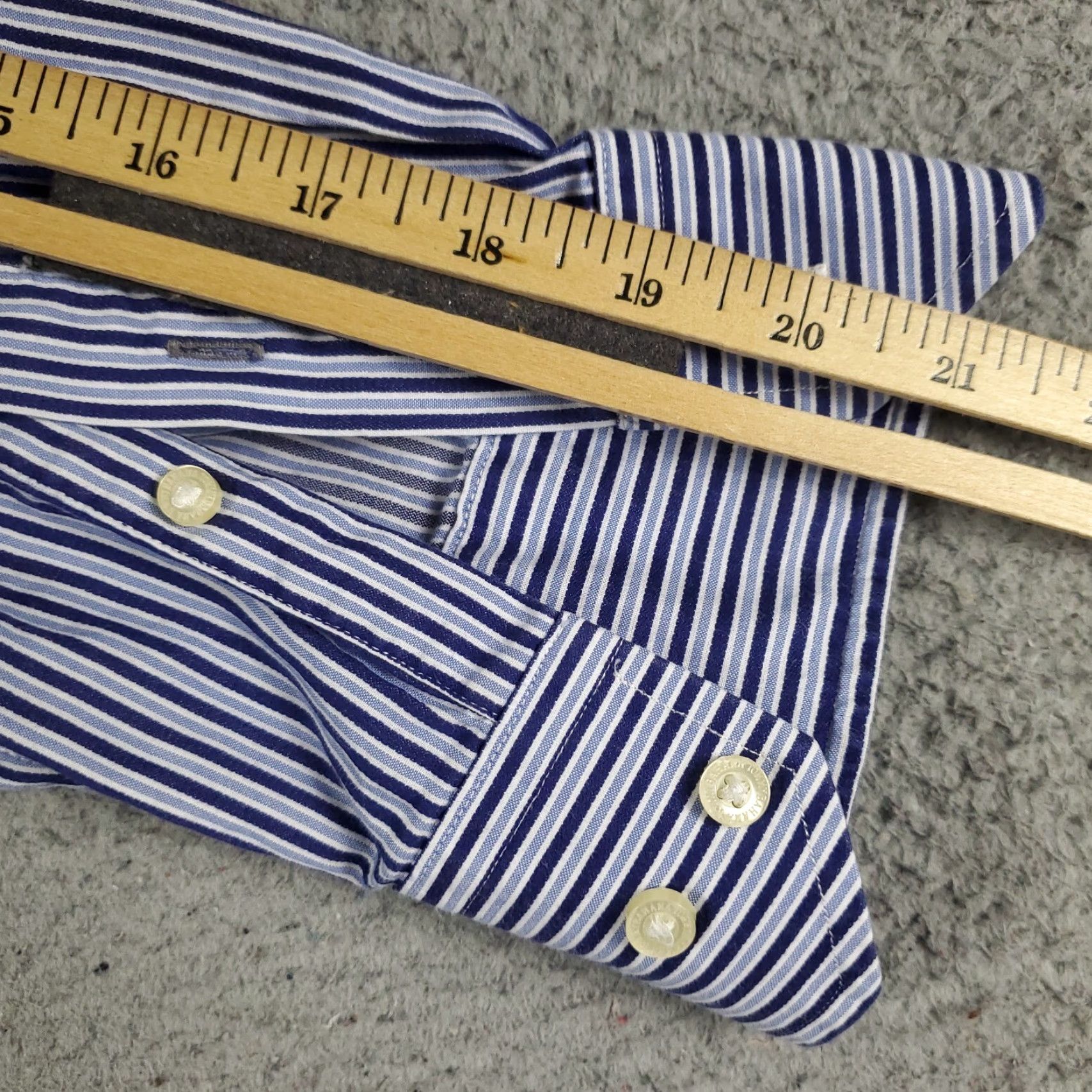 Tommy Bahama Tommy Bahama Dress Shirt Mens 17.5 Blue Striped Button Up Long Sleeve - 100% Cotton, Casual/Workwear, Regular Fit, Classic Preppy Style MENS Size 46R - 7 Thumbnail