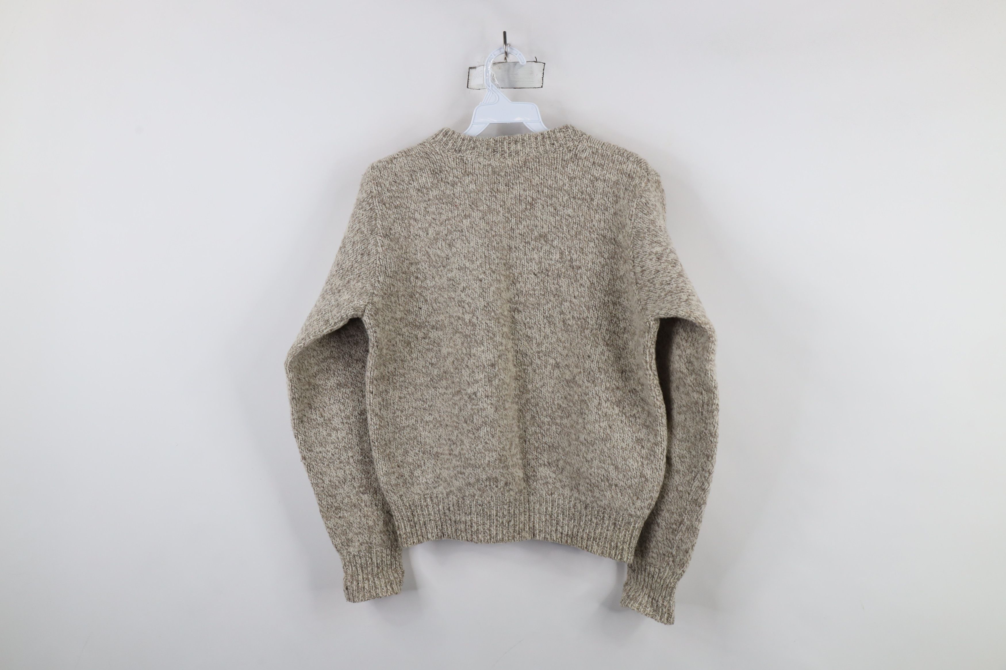 Lands' End × Vintage Vintage 90s Lands End Crewneck Sweater Oatmeal Brown USA Size M / US 6-8 / IT 42-44 - 5 Thumbnail