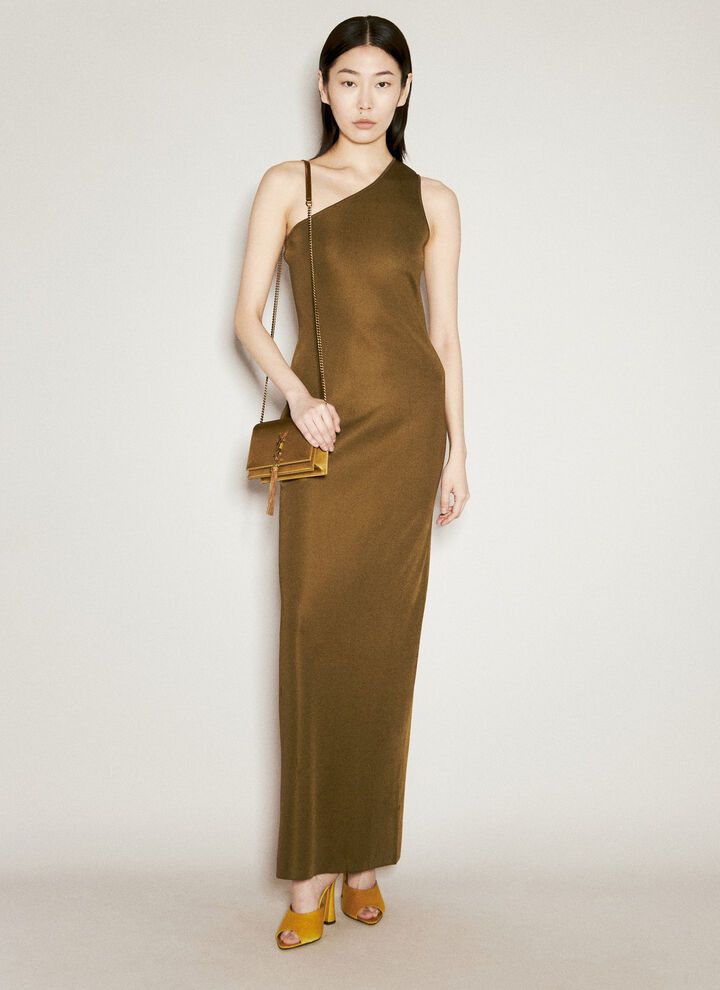 Saint Laurent Paris o1y0126 Maxi Dress in Military Green Size M / US 6-8 / IT 42-44 - 4 Thumbnail