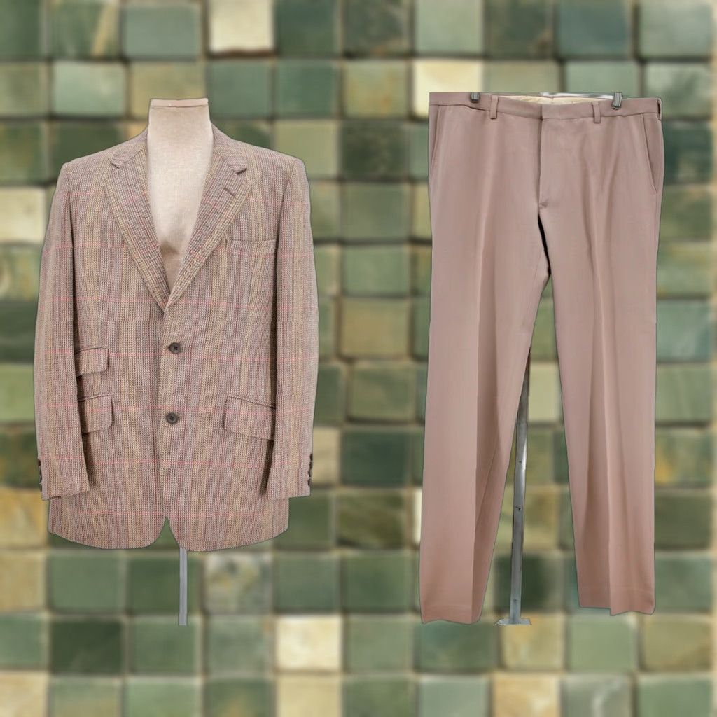 Turnbull & Asser Turnbull & Asser 70s 80s VTG Suit Brown Wool Tweed 2 PC Men’s Sz M 39 Jacket 29.5" PANTS 43" 32" Inseam UK Vintage Mens? Size 40R - 1 Thumbnail