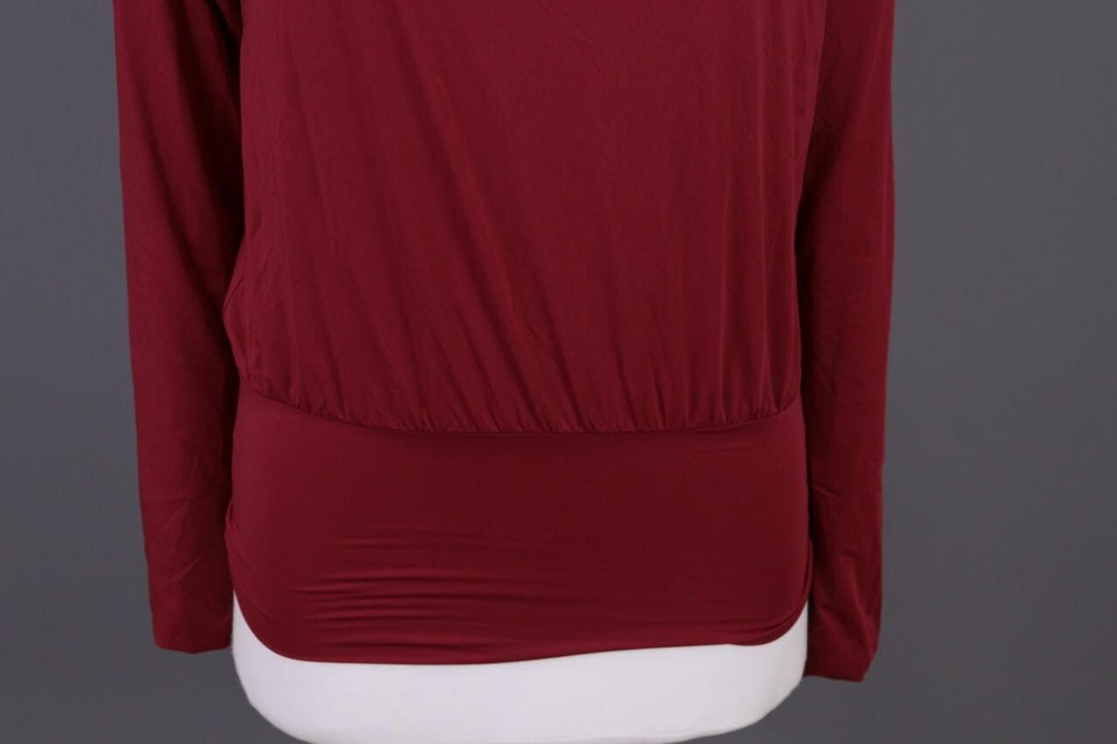 Wolford Wolford Burgundy Stretch Long Sleeve Pullover Sweater Size ONE SIZE - 3 Thumbnail