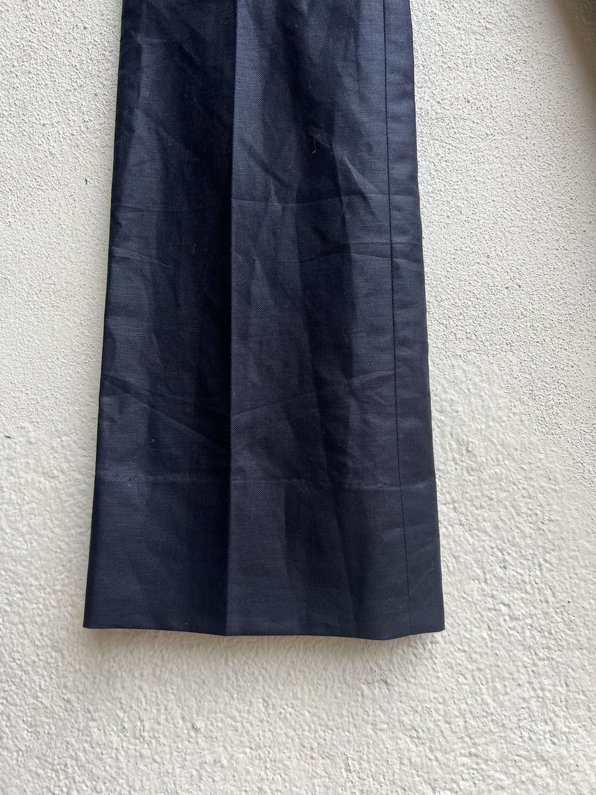 ato ATO Japan Blue Black Linen Boot Cut Trouser Pant Low Rise Size US 29 - 10 Thumbnail