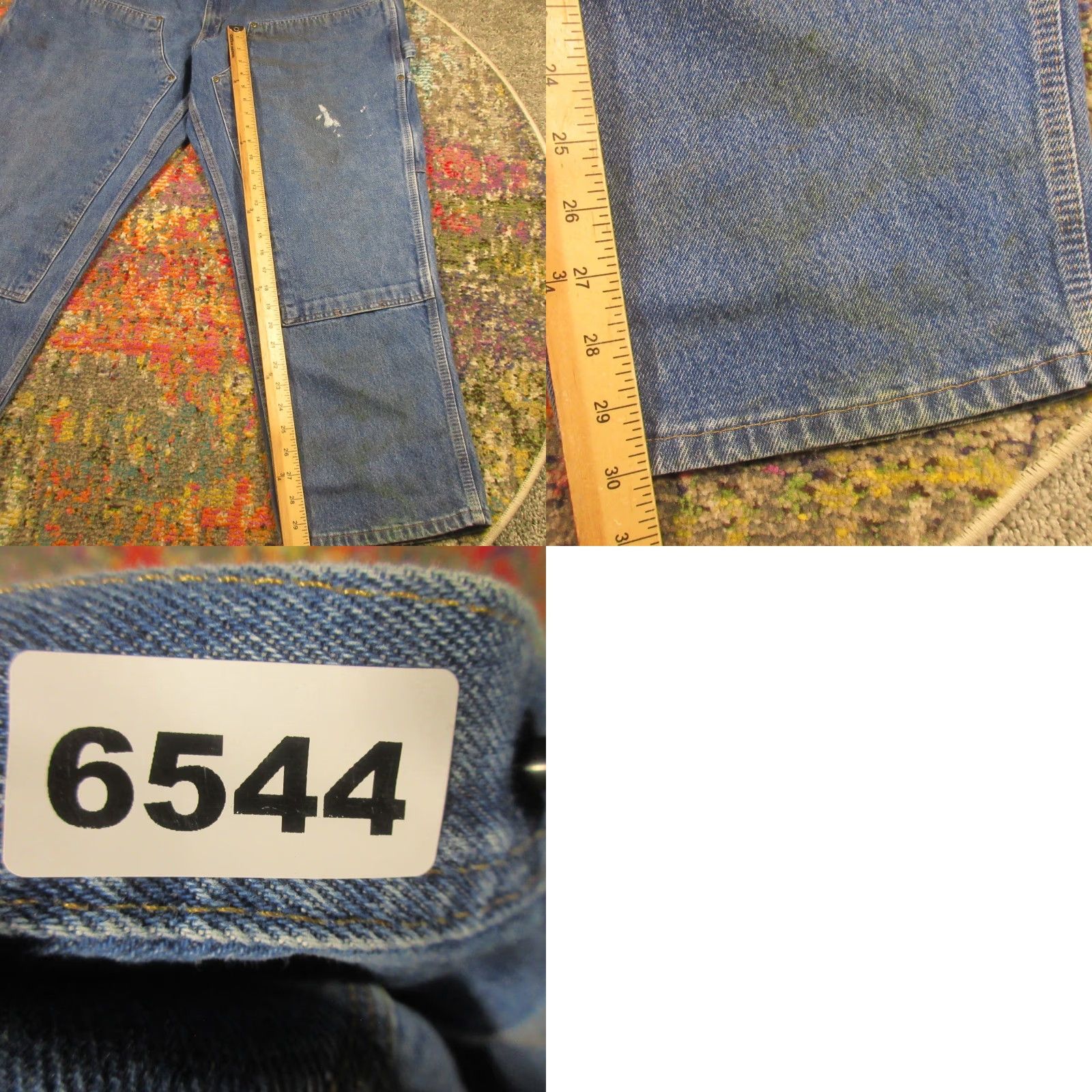 Vintage Key Carpenter Jeans Mens 42x30 Med Wash Denim Straight Leg 5-Pocket Workwear Casual Size US 42 / EU 58 - 8 Thumbnail