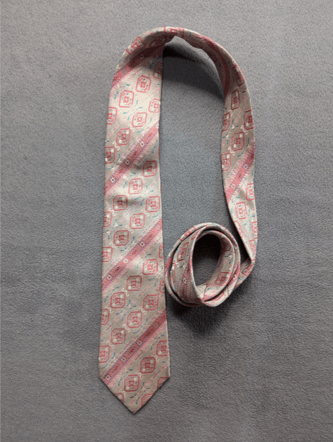 Lanvin Vintage LANVIN Paris Silk Tie pink clay pattern Size ONE SIZE - 1 Thumbnail