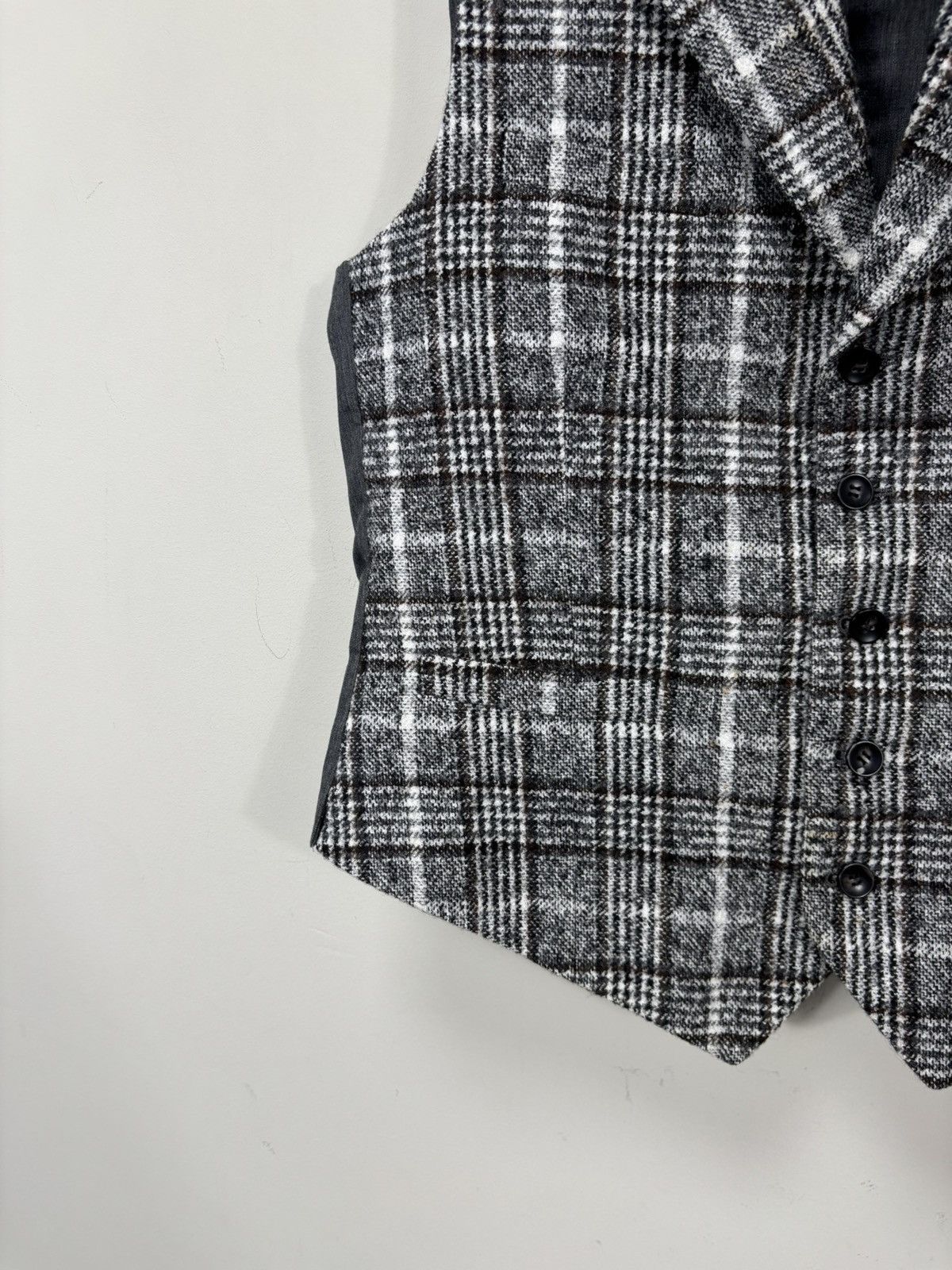 Suitsupply Suitsupply Veneto NEW Men’s Grey Check Alpaca Waistcoat Vest Size 38R - 6 Thumbnail