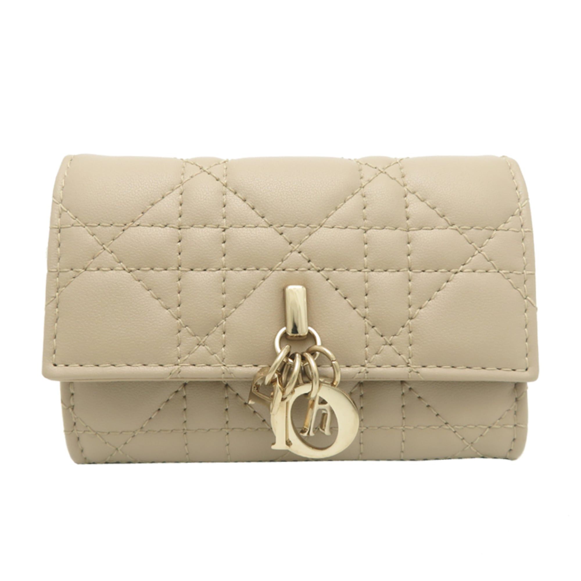Dior Christian Dior Glycine Women's Wallet/Coin Case S0966ONMJ M51U Lamb Beige Size ONE SIZE - 1 Thumbnail