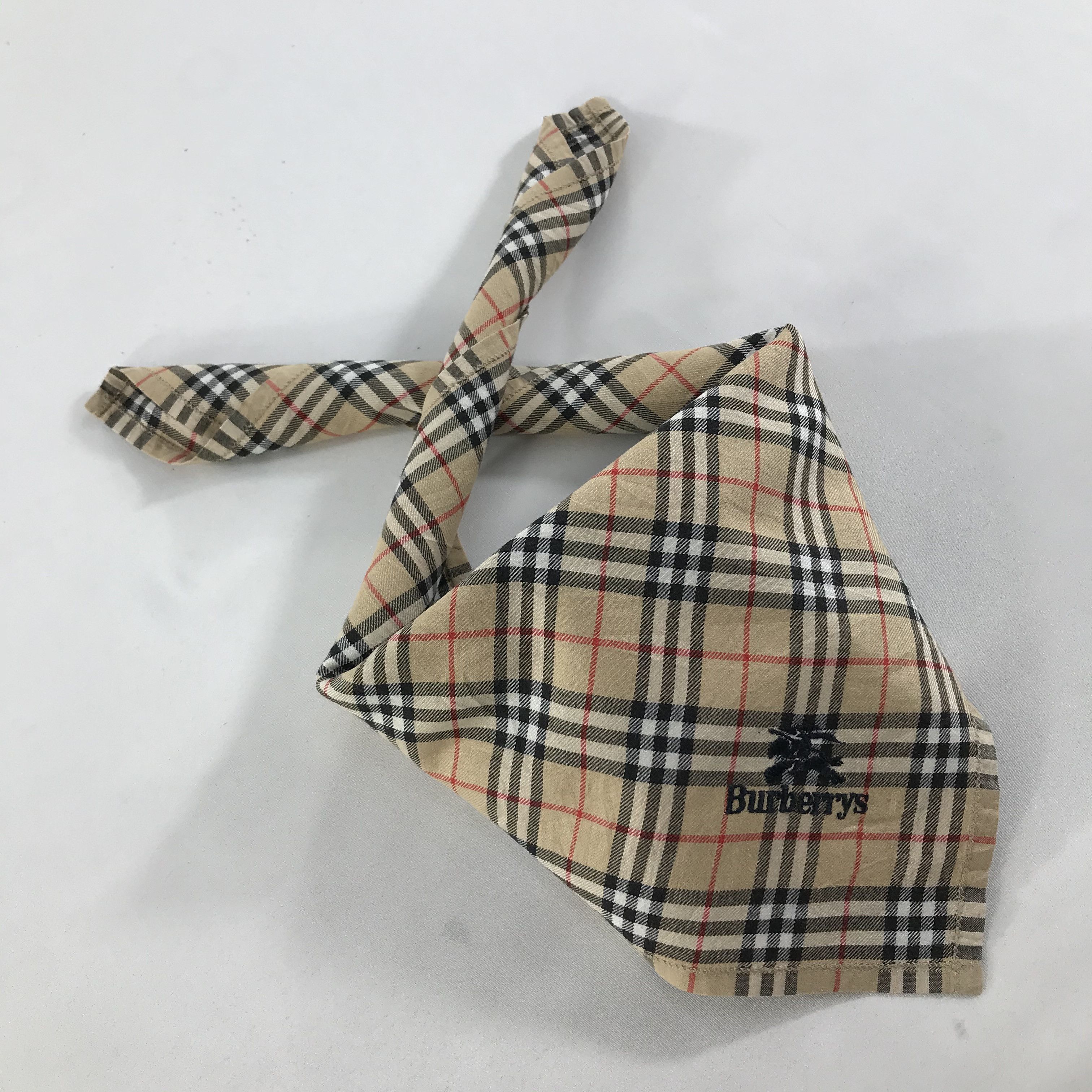 Burberry × Vintage Burberry Bandana / Handkerchief / Neckerchief - S1622 Size ONE SIZE - 4 Thumbnail