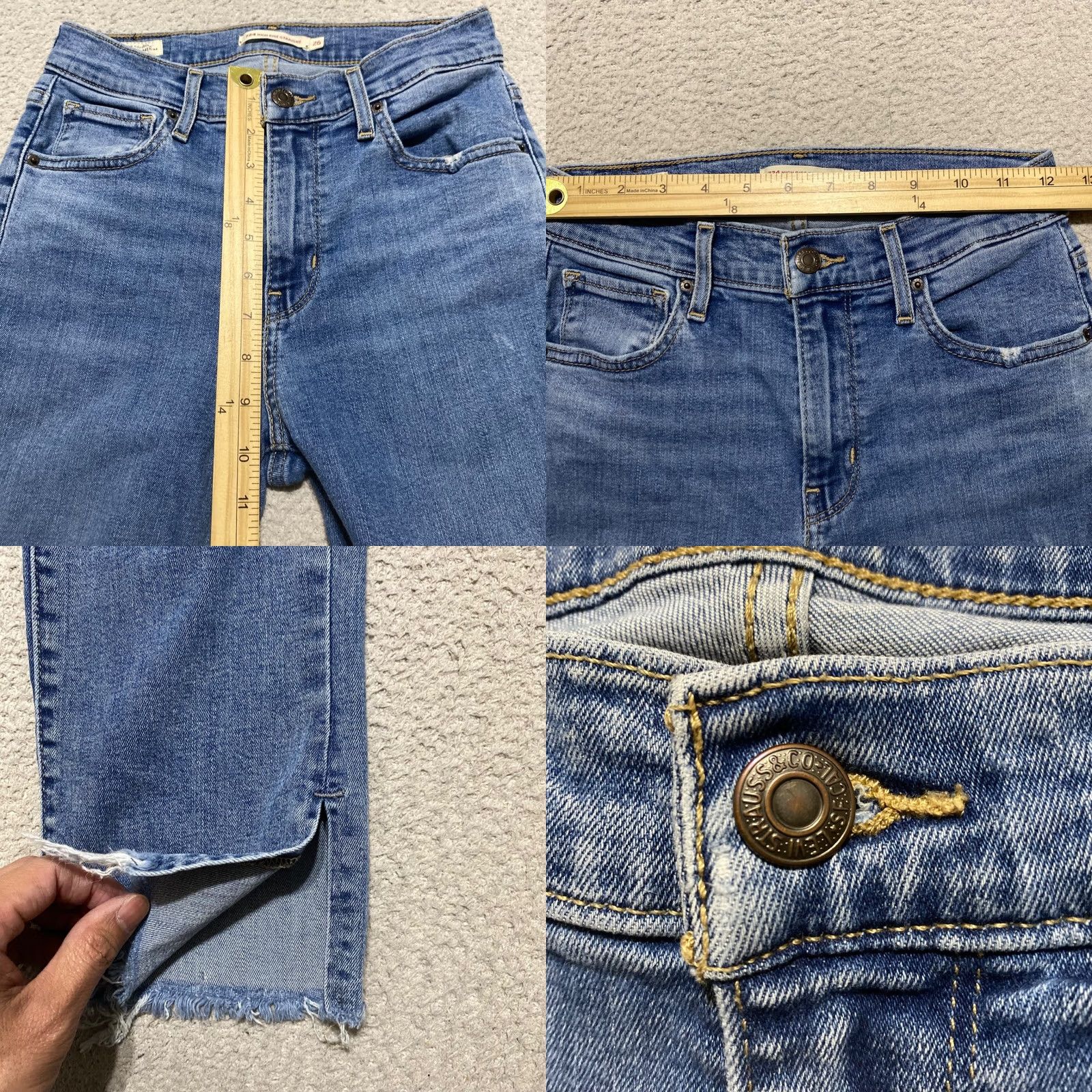Levi's Levi's Jeans Womens sz 26 Blue Denim Medium Wash High Rise Straight Raw Hem Size 26" / US 2 / IT 38 - 8 Thumbnail