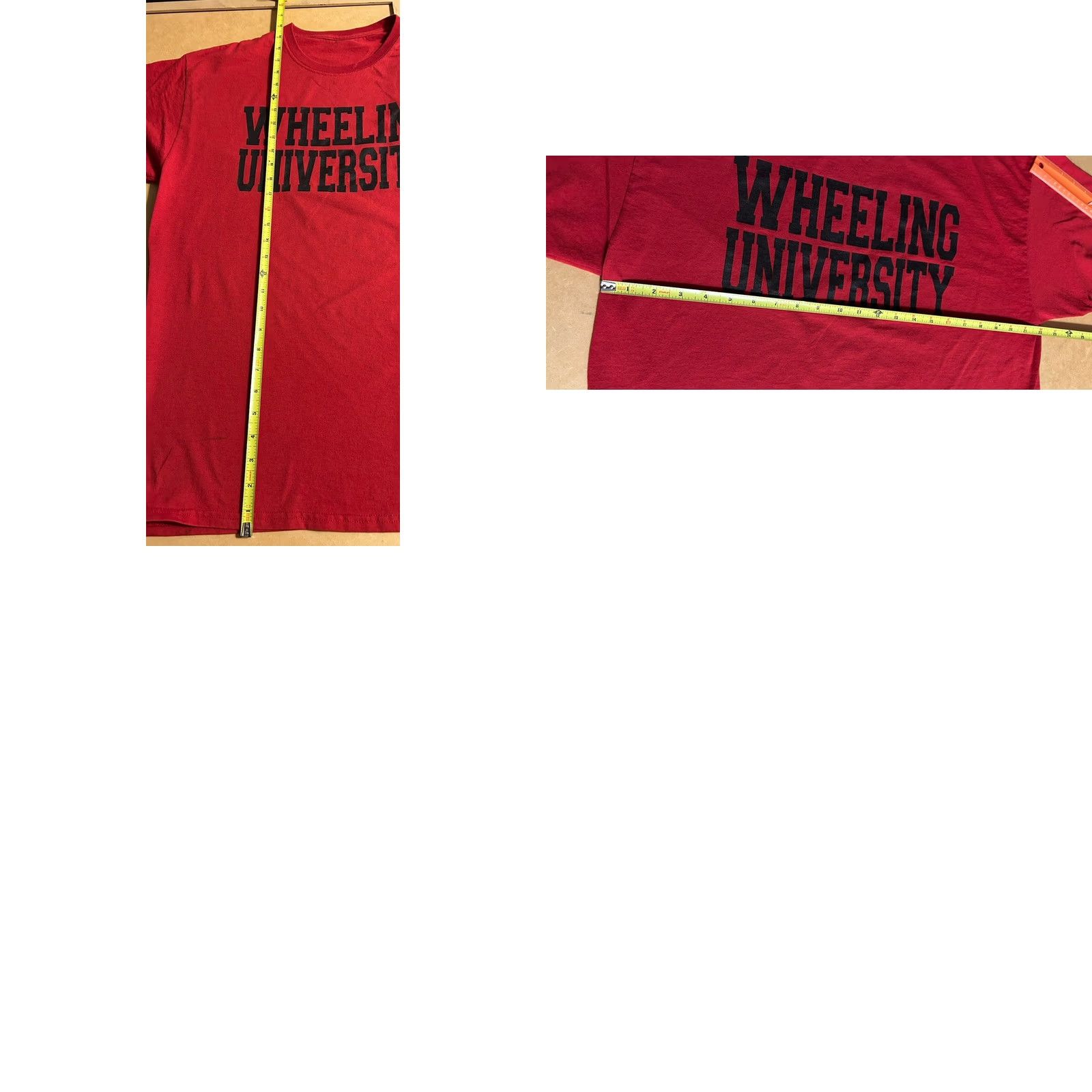 Spell Wheeling University Shirt Adult XL Red Short Sleeve Crew Neck Front Spell Out Size US XL / EU 56 / 4 - 9 Thumbnail
