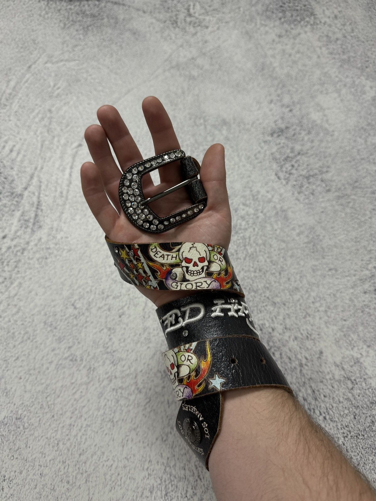 Ed Hardy Vintage Ed Hardy Leather Belt Size ONE SIZE - 1 Thumbnail