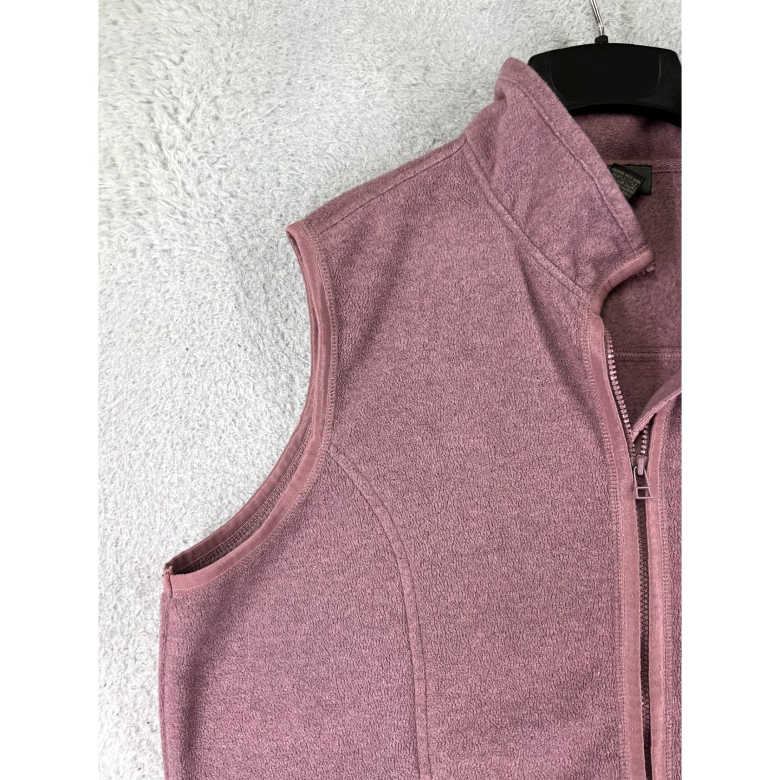 Van Heusen VAN HUESEN Vest Womens XL Purple Full Zip Polyester Rayon Blend Fleece Jacket Sleeveless Mid-Length Zip Vest Women Purple XL Size XL / US 12-14 / IT 48-50 - 3 Thumbnail