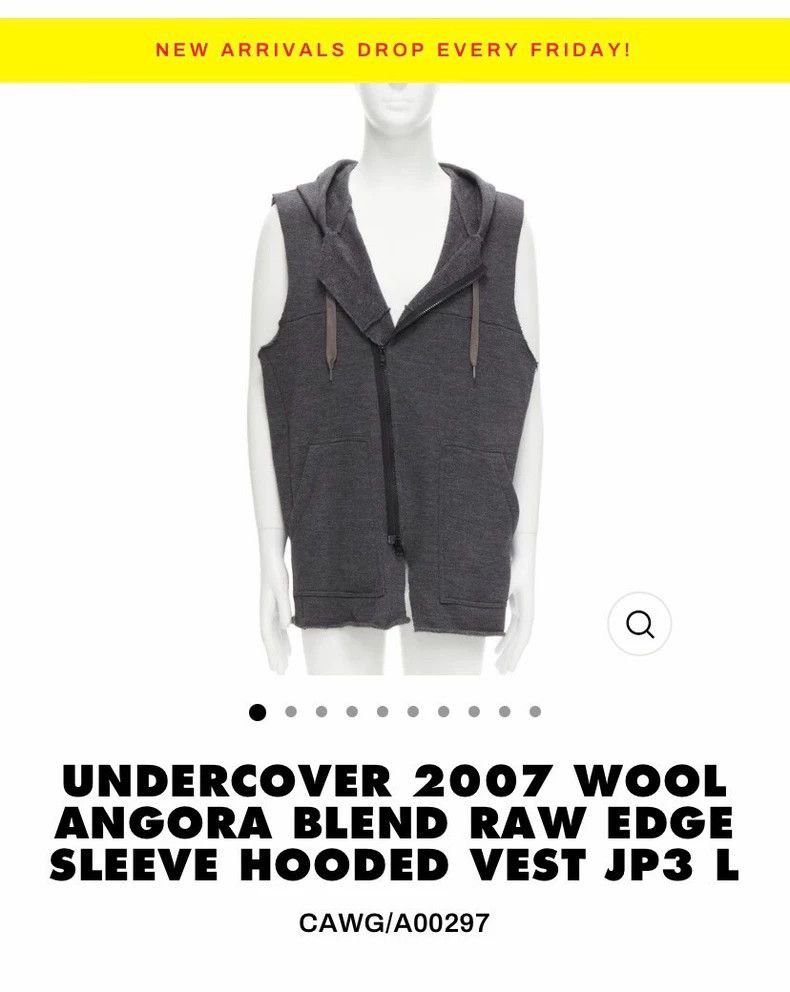Undercover Undercover 07AW Angora wool blend wool-trimmed hooded vest Size US S / EU 44-46 / 1 - 9 Thumbnail