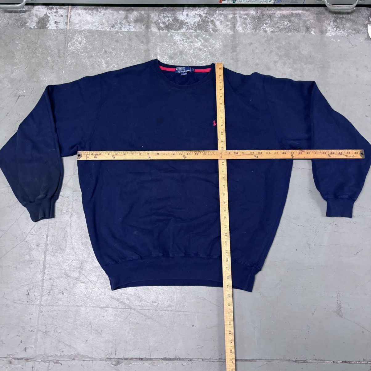 Polo Ralph Lauren × Vintage Vintage 90s navy Polo Ralph Lauren baggy fit crewneck Size US XL / EU 56 / 4 - 4 Thumbnail