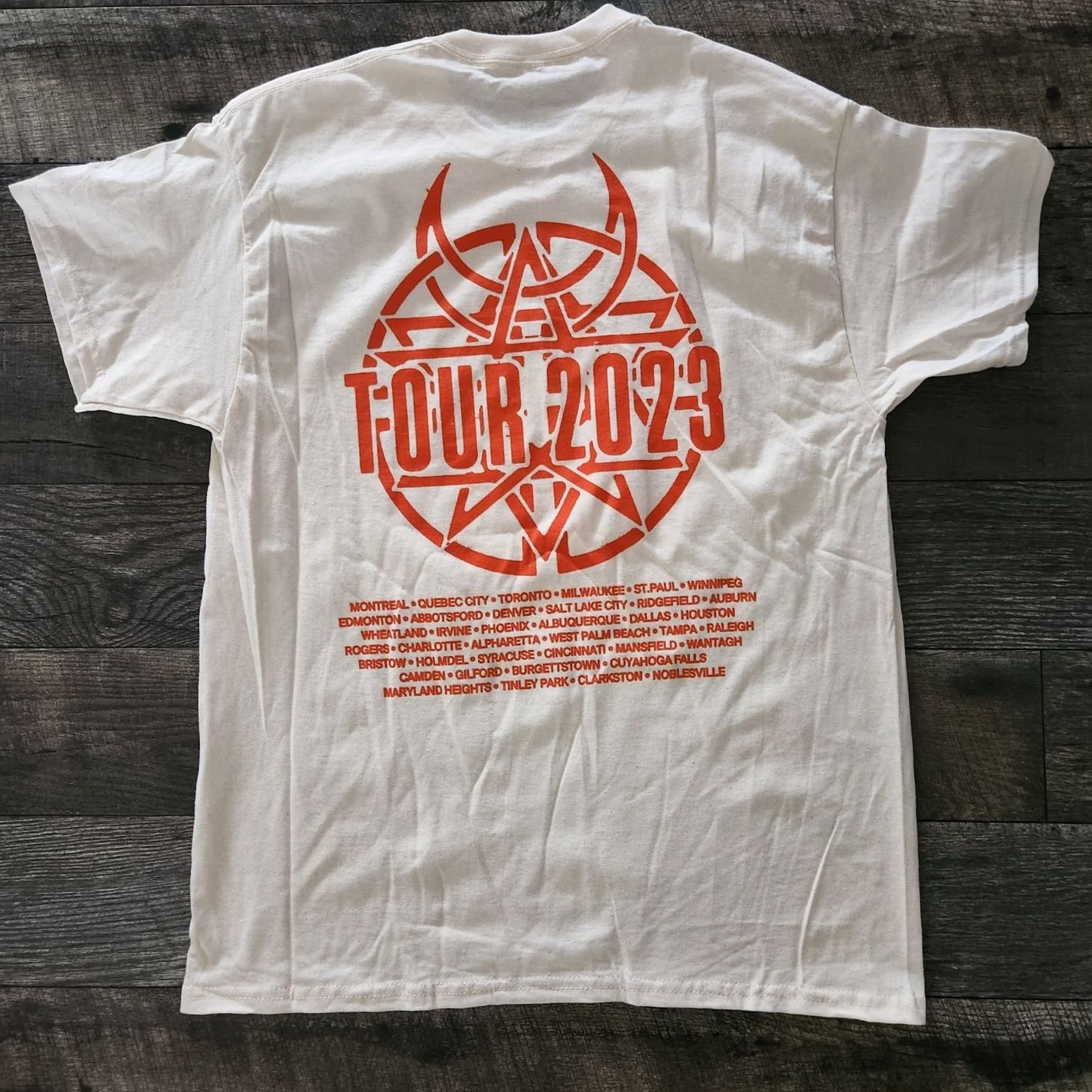 Doublet We Are Disturbed 2023 Tour Shirt Band Tee Double-Sided Rock Metal New L White Mens T-Shirt Size US L / EU 52-54 / 3 - 3 Thumbnail