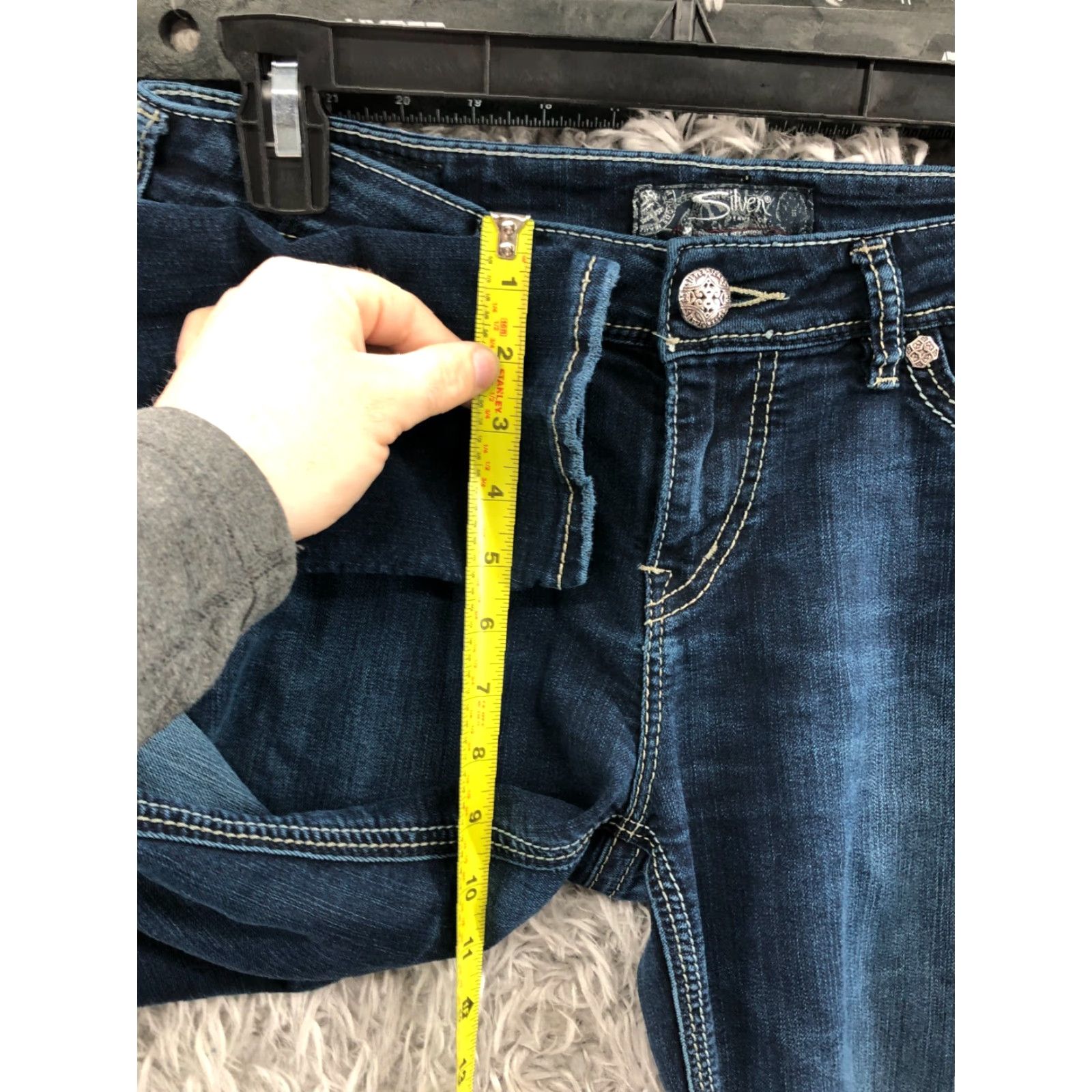 Silver Jeans Co. Silver Jeans Silver Suki High Rise Super Skinny Jeans Womens 29 Blue Medium Wash Distressed No Flaw Fashion Skinny Jeans Size 29" - 4 Thumbnail
