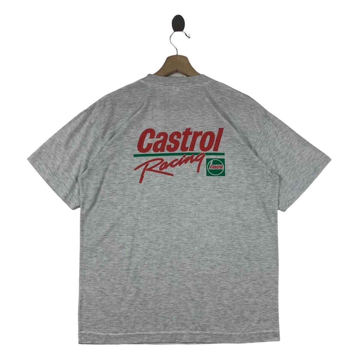 Japanese Brand Vintage CASTROL racing Grey tee Size US M / EU 48-50 / 2 - 1 Thumbnail