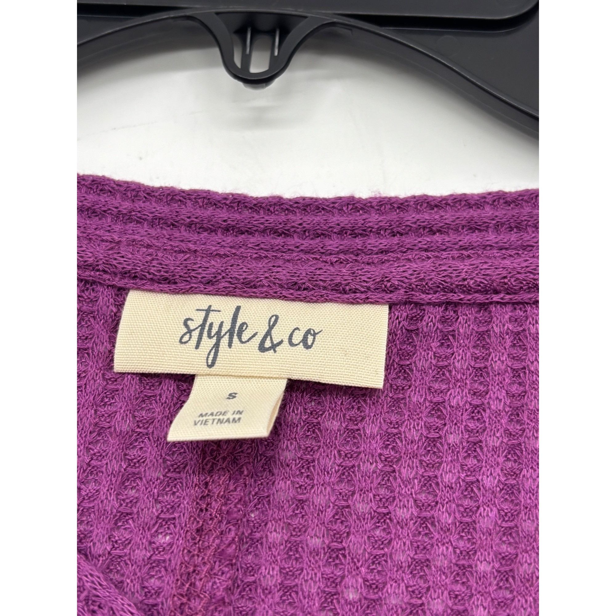 Style & Co Style & Co Women’s Knit Tie Hem Thermal Button up Top, Vivid Size S / US 4 / IT 40 - 6 Thumbnail