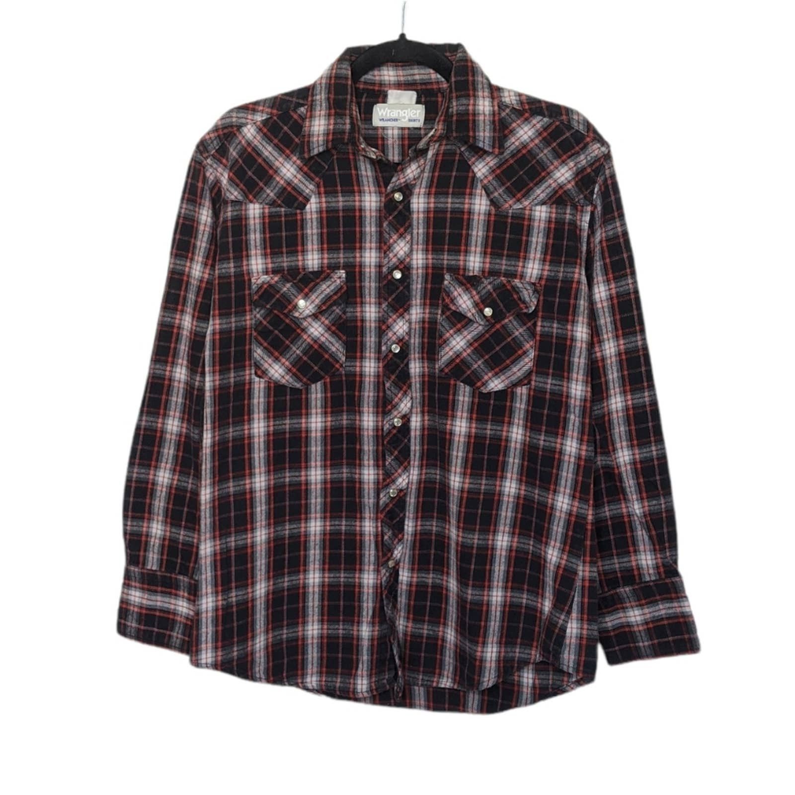 Vintage Oversized Wrangler Pearl Snap Flannel