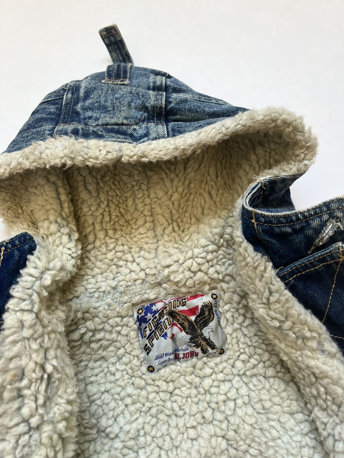 Vintage Vintage Fighting Spirit Sherpa Hooded Bomber Jacket Size S / US 4 / IT 40 - 6 Thumbnail