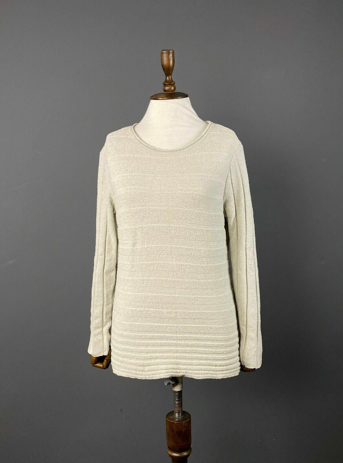 Designer Hindahl & Skudelny Ivory Long Sleeve Ribbed Sweater Size S Size S / US 4 / IT 40 - 1 Thumbnail