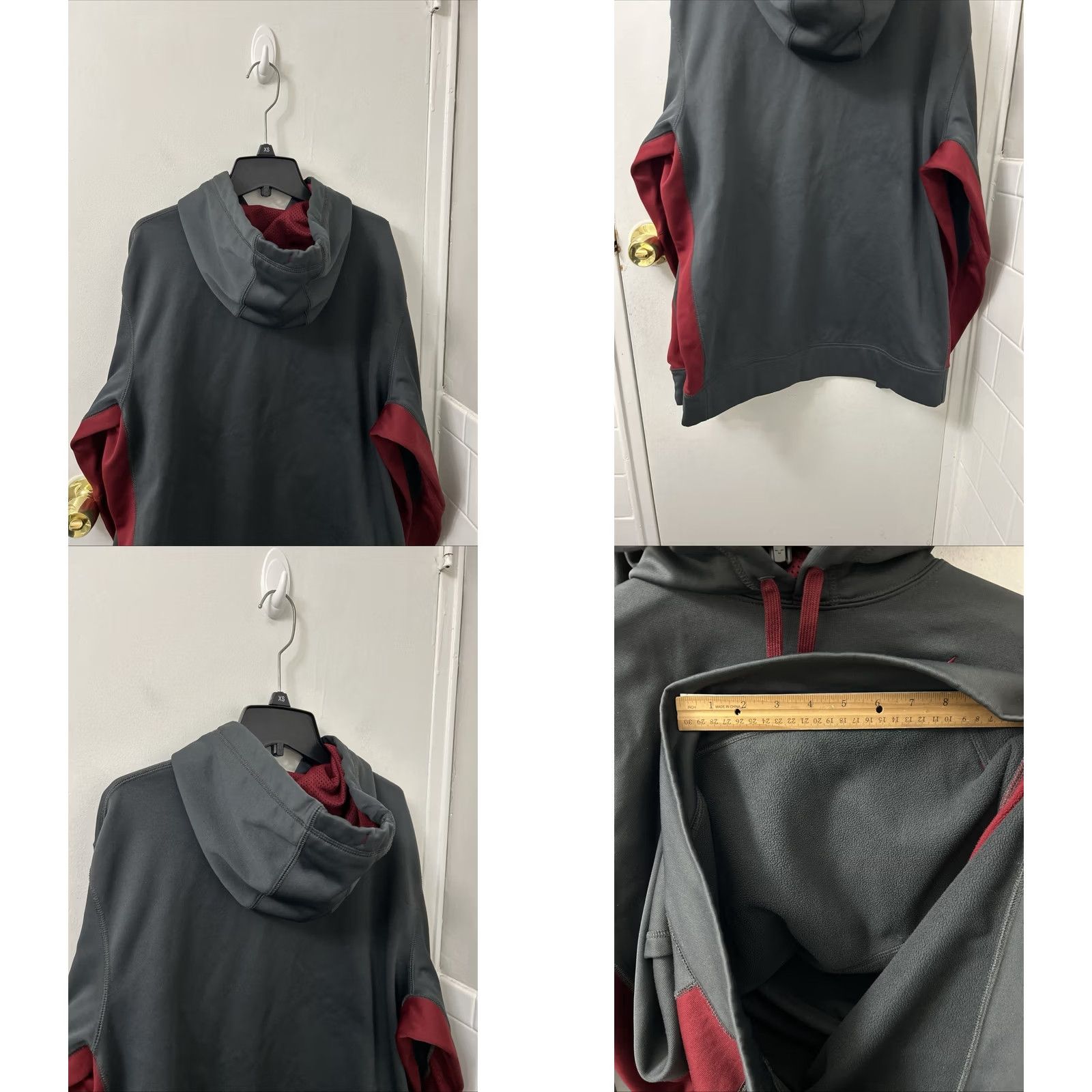 Nike Nike Therma-FIT Hoodie Mens Large Gray Red Fleece Lined Pullover L/S 465784-060 Size US L / EU 52-54 / 3 - 8 Thumbnail
