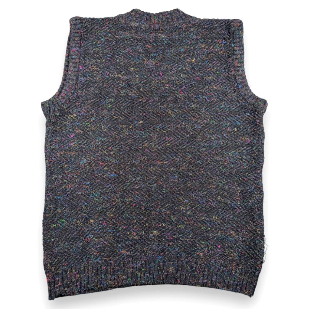 Vintage VINTAGE Bachrach Sweater Vest Shirt Adult MEDIUM Black Confetti Knit Wool Blend 80s Men Sleeveless V-Neck 21x26 Mens Size US M / EU 48-50 / 2 - 3 Thumbnail