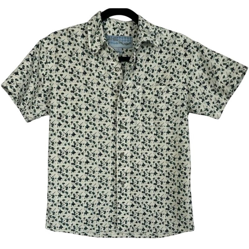 Vintage VTG Address Unknown White Teal S Atomic Retro 90s Mod Button Size US S / EU 44-46 / 1 - 1 Thumbnail