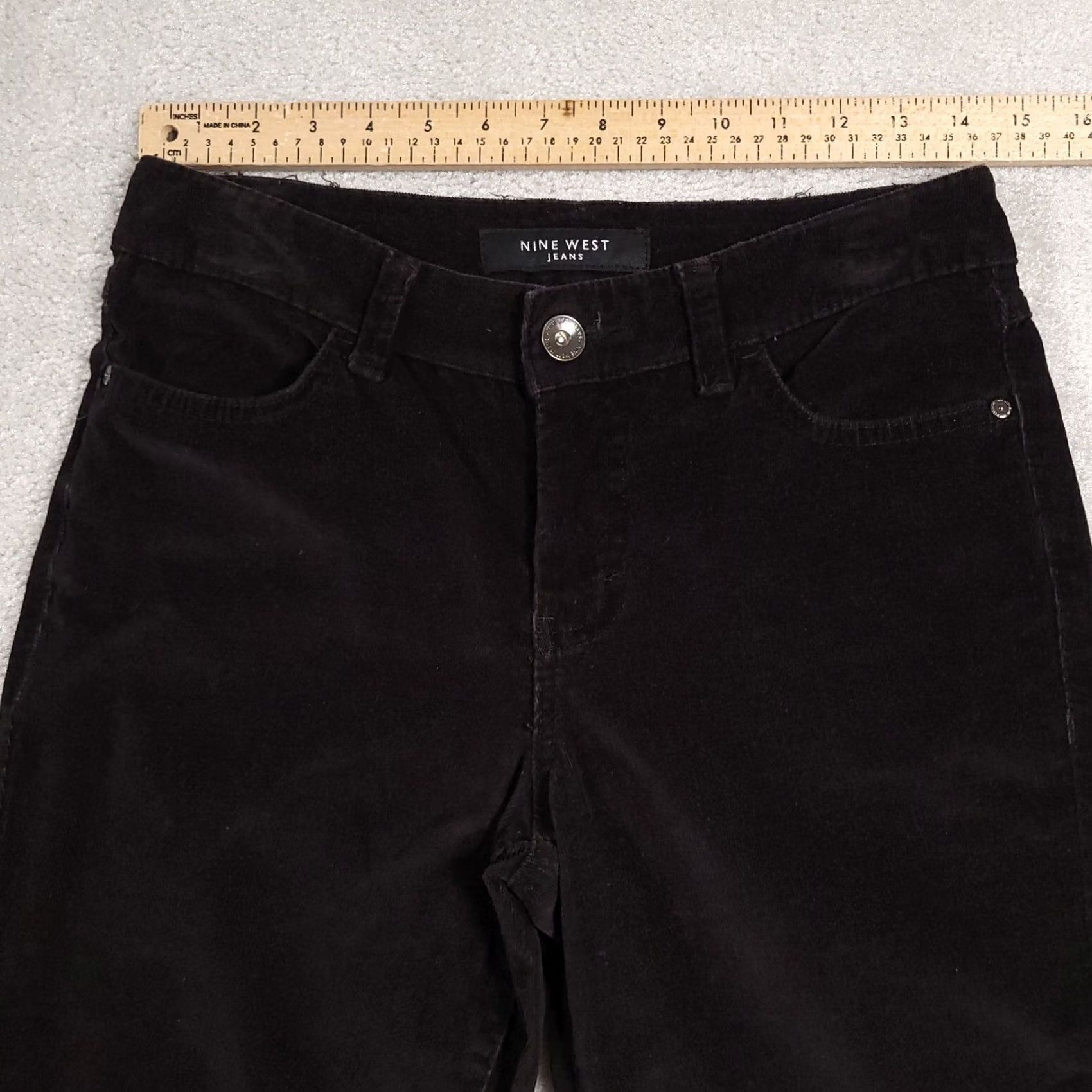 Nine West Nine West Corduroy Pants Jegging Cotton Stretch Straight Leg Women's 6 Black Size 28" / US 6 / IT 42 - 5 Thumbnail