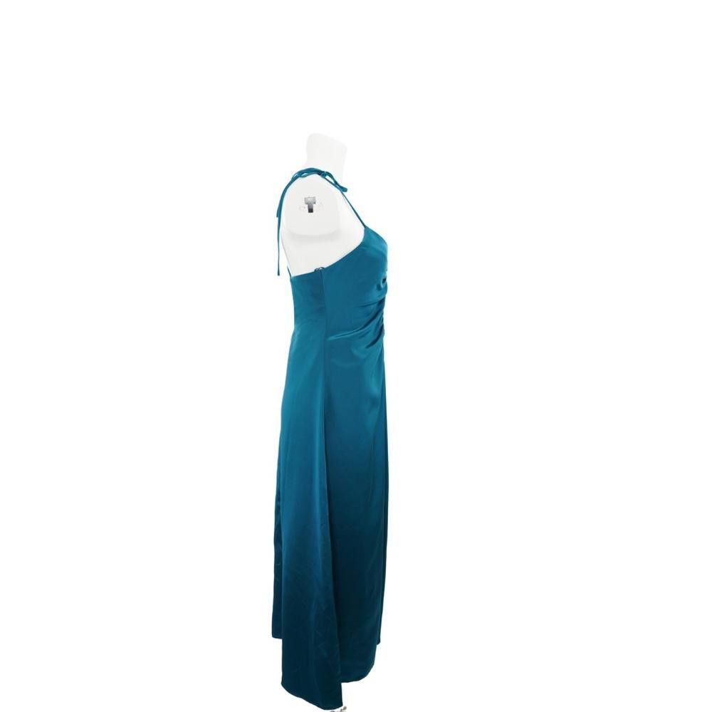 Designer Jason Wu Teal Satin Halter Midi Dress Size M Size M / US 6-8 / IT 42-44 - 4 Thumbnail