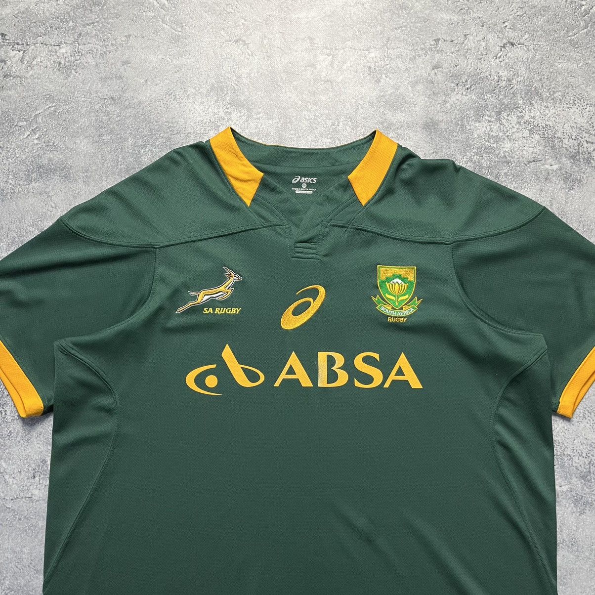 Asics Vintage Asics South Africa Springboks Home Rugby Jersey Size US XXL / EU 58 / 5 - 2 Thumbnail