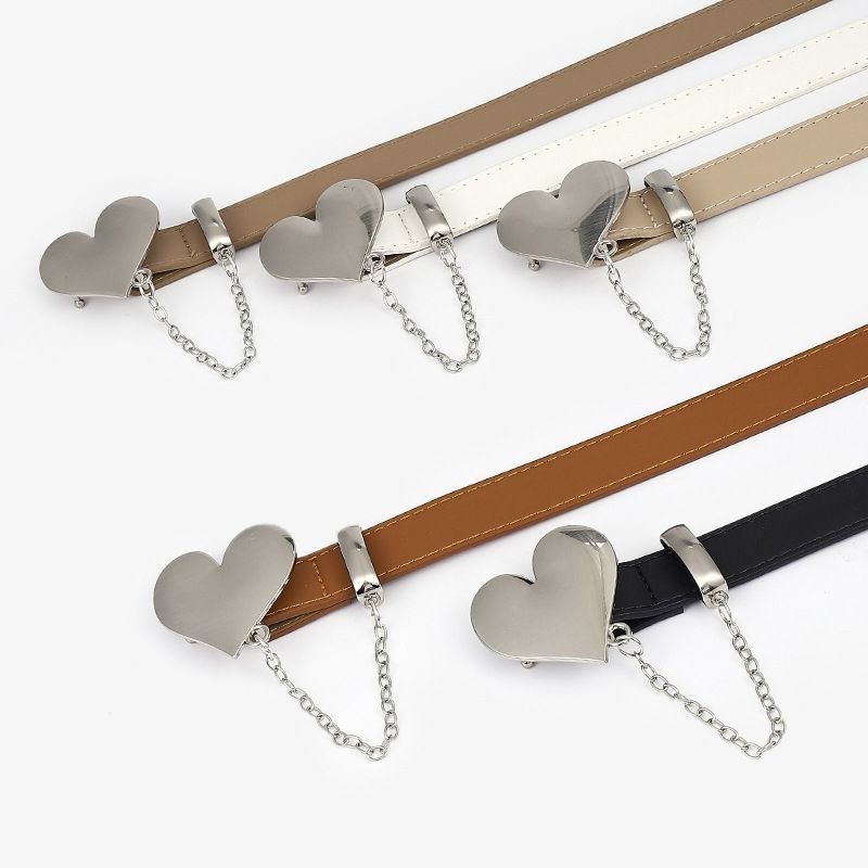 Designer Heart Dark Vintage Belt Riveted Belts Menswear Accessories Size ONE SIZE - 3 Thumbnail
