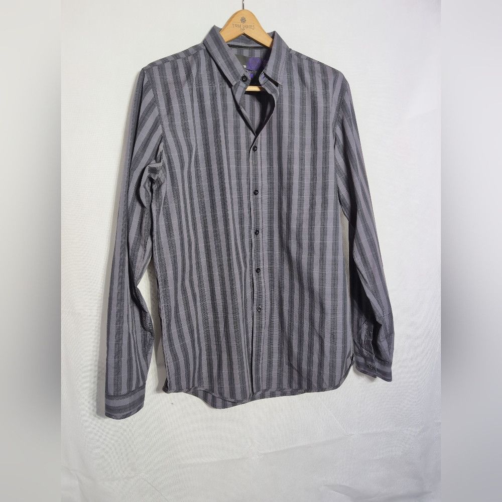 American Rag Vintage American Rag sz L Men's Gray Striped Shirt Size US L / EU 52-54 / 3 - 5 Thumbnail