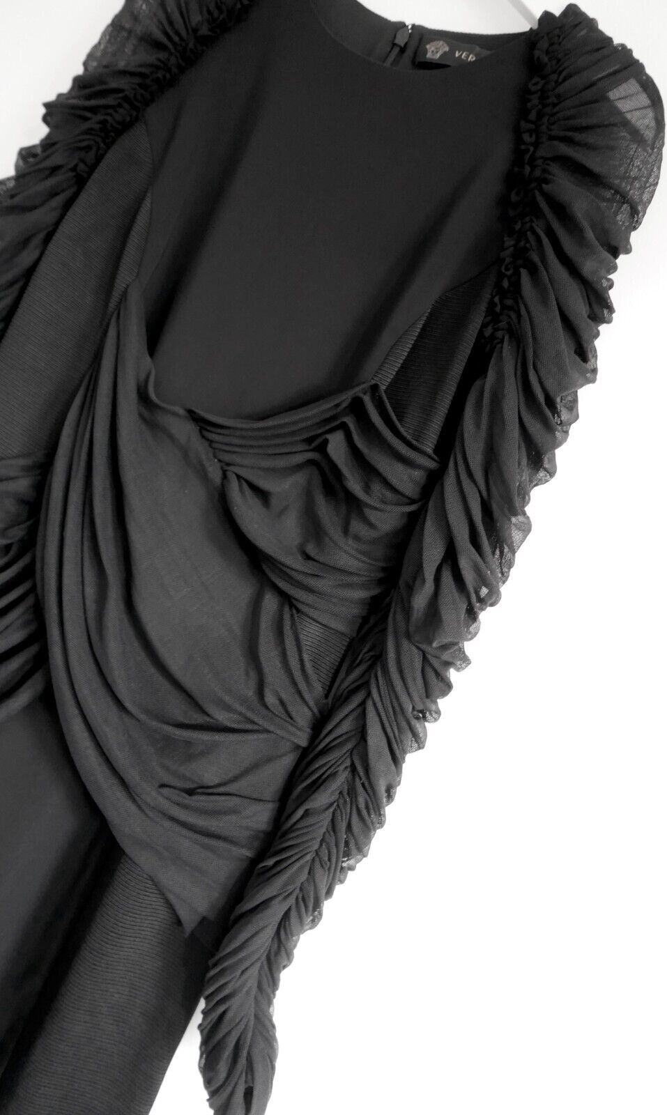 Versace Versace Resort 2017 Black Tulle Sleeve Dress Size S / US 4 / IT 40 - 2 Thumbnail